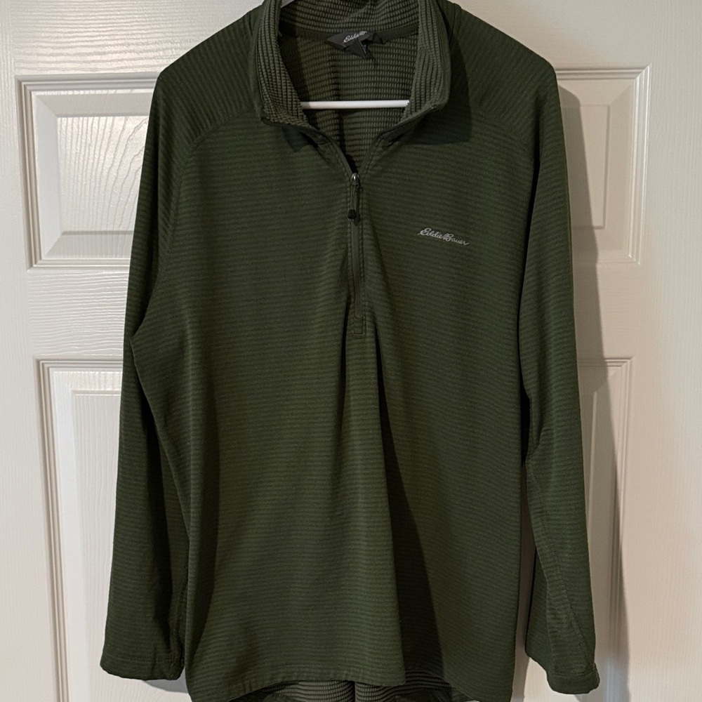 Eddie Bauer Men's Olive Quarter-Zip Jacket